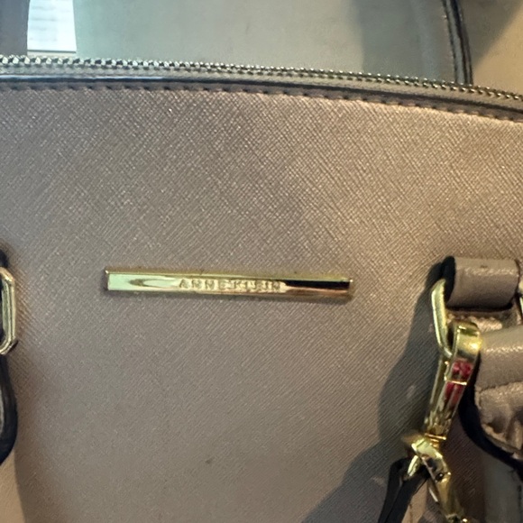 Anne Klein Beige Satchel with Gold Accents - Picture 2 of 9